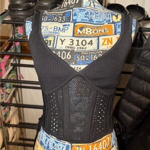 Forever21 Black Mesh Corset Top